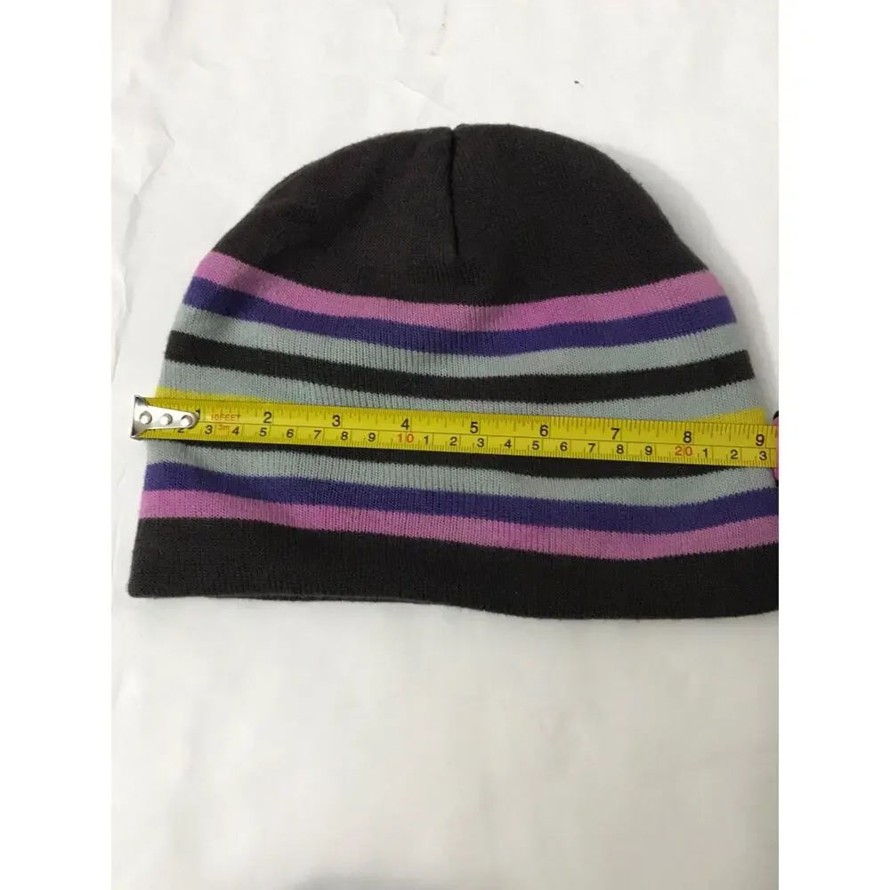 Multicolor Striped Beanie Hat O/S Winter Boho Casual Classic Normcore Streetwear